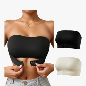 🩷NWT🩷 Black and Cream Strapless Bandeau (still in box)